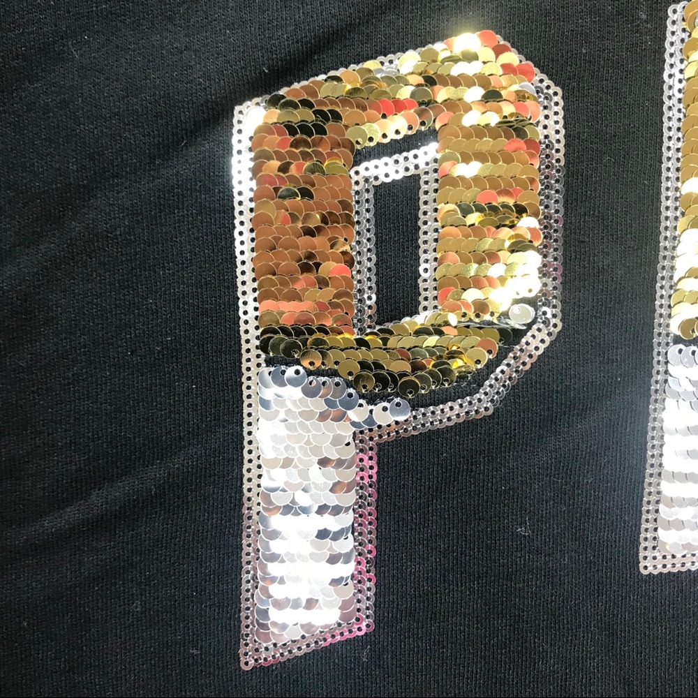 VS PINK Bling Cowl Neck Reversible Sequins Sweater - Picture 6 of 8